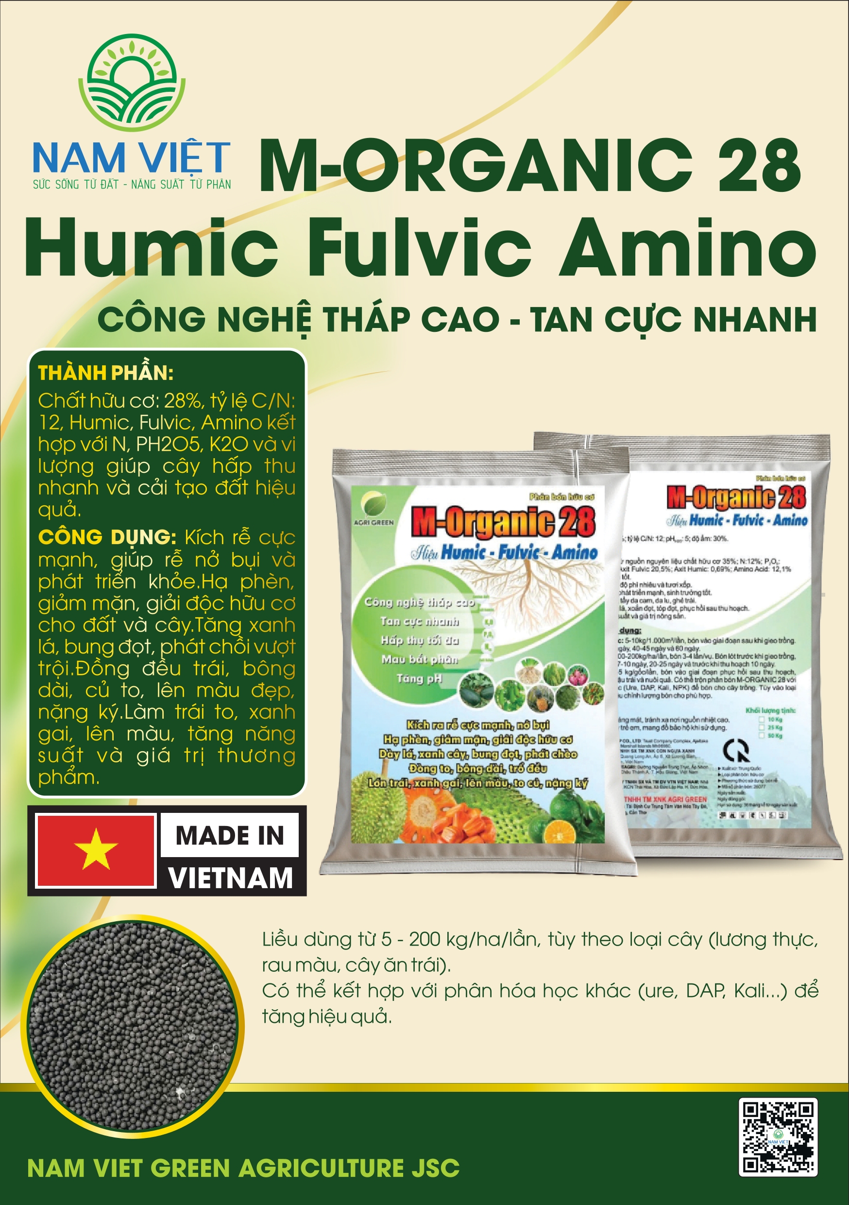 M-ORGANIC 28 Humic Fulvic Amino CÔNG NGHỆ THÁP CAO – TAN CỰC NHANH
