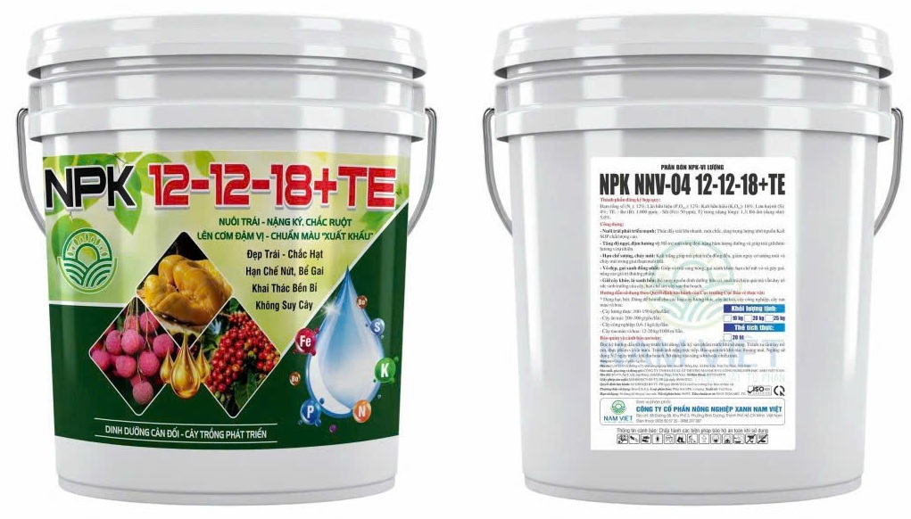 PHÂN BÓN NPK 12-12-18+TE NUÔI TRÁI - NẶNG KÝ, CHẮC RUỘT, LÊN CƠM ĐẬM VỊ - CHUẨN MÀU XUẤT KHẨU